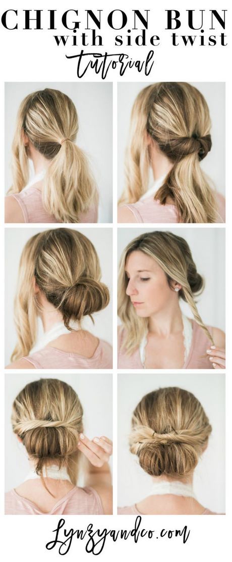 Tuto coiffure cheveux mi long chignon