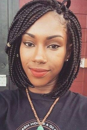 Tresse africaine coupe carré plongeant  Beauté et style